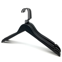 Cintres en bois noir de haute qualité avec logo personnalisé, design moderne durable, crochet métallique 44x1.2cm - Usage domestique et vestiaire