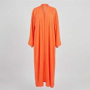 ชุดเดรสอาบายะห์ผ้าชีฟองสีสันตามสั่งสำหรับสตรีมุสลิม แต่งพู่ห้อย เหมาะสำหรับงานปาร์ตี้ สไตล์อิสลาม เรียบร้อย ระบายอากาศได้ดี ทรงเอไลน์ เรียบง่าย คุณภาพสูง - Product Image 1