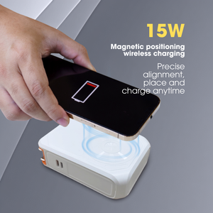 15W Magnetic Positioning Wireless Charger & Portable Wall Charger 20W AC Input PD/ Compatible Power Bank for Hotel/Office Use - Product Image 5