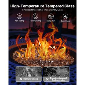 Vetro Decorativo per Braciere ad Alta Temperatura, 10 Libbre (4,5 kg), Riflettente, Senza Fumo, Spessore 1/4 di Pollice - Product Image 6