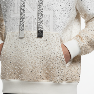 Sweat à capuche zippé pour homme, orné de strass, 480 g/m², délavé à l'acide, coupe oversize, en coton épais, style streetwear, logo personnalisé, OEM - Product Image 2