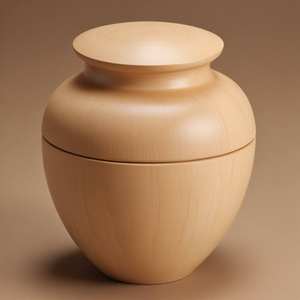 Smooth <b>Light</b> Wood Cremation Urn with Minimalist Round Design and Seamless Lid <b>for</b> Modern Memorial Spaces - Product Image 1