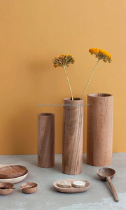 Vases de fleurs en bois personnalisés, décor Unique, fait à la main, Logo artisanal personnalisé, emballage de Style décoratif, vente en gros - Product Image 4