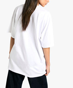 T-shirt Classique Oversize Femme Vintage Délavé Grammage Lourd 220g Vêtement Décontracté d'Été 100% Coton avec Appliques Personnalisées – Vente en Gros - Product Image 2