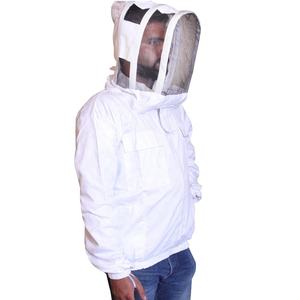 Veste de protection pour apiculteur avec voile en coton amovible, respirante, en polyester et coton, coutures surjetées, blanche, coupe ample, vêtement de sécurité - Product Image 3