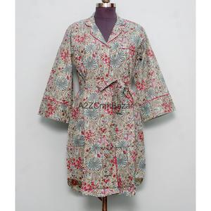 เดรสผ้าฝ้ายพิมพ์ลายดอกไม้สไตล์วินเทจ ทรงมิดิ  รักษ์โลก  เซ็กซี่  โบฮีเมียน  ฮิปฮอป  สำหรับงานปาร์ตี้  คอวี  แขนทรงกระดิ่ง  ติดกระดุม - Product Image 4