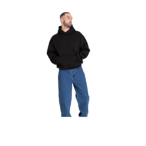Unisex Oversized Hooded Sweatshirt Solid Color French Terry Casual <b>Pullover</b> Autumn Style Pocket Design Regular Fit - Product Image 4