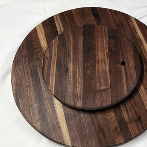 Wood Double Tier <b>Rotating</b> Tray Smooth-Spin Lazy Susan for Tabletop Spice Serving - Product Image 1