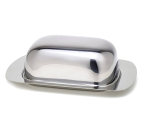 Mantequillera Rectangular de Acero Inoxidable de Lujo Moderno, Tamaño Personalizado, Apta para Lavavajillas, Ecológica, con Tapa Artesanal con Hebilla para - Product Image 1
