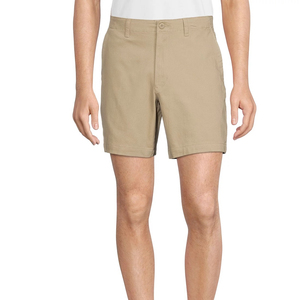 Pantalones Cortos para Hombre 2026, Color Negro Sólido, Estilo Bermuda, Cintura Media, Cierre de Botones, Tela Oxford Informal, Transpirable, de Algodón Tejido - Product Image 5