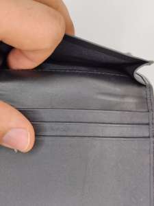 กระเป๋าสตางค์สั้นป้องกัน RFID ช่องใส่เหรียญ คุณภาพสูง พรีเมียม ใส่บัตรได้ ผู้ชาย หนังแท้ ซับในผ้าไหม รับผลิตตามแบบ (OEM) ขายส่ง - Product Image 3