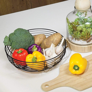 Modern Metal Wire Fruit Basket Bowl for Kitchen & Dining Table Matte Black Open Storage Organiser <b>Stand</b> for Home and Kitchen - Product Image 6