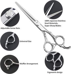 Ciseaux de coiffure 6'' en acier inoxydable JP, ensemble de ciseaux de barbier professionnels pour la coupe de cheveux, avec sac inclus - Product Image 4