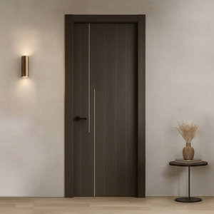 Portes en bois MDF massif avec film PVC résistant à l'eau, design moderne et personnalisable pour salle de bain, chambre, école, hôpital - Product Image 3