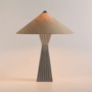 Linea Fluted Design Metal Table <b>Lamp</b> Premium Scandinavian Style Bedside Accent Lighting - Product Image 2