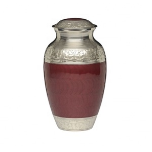 Urnas de cremación funeraria de metal precio al por mayor para acentos del hogar Cloisonne hecho a mano de alta calidad urna de cremación de aluminio para adultos - Product Image 1