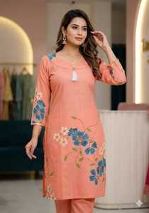 Indian Women Casual and Daily Wear Poly Rayon Materuial Midi Length A Line Kurtis with Digital Print Indian Ethanic wear Kurtis - Product Image 4
