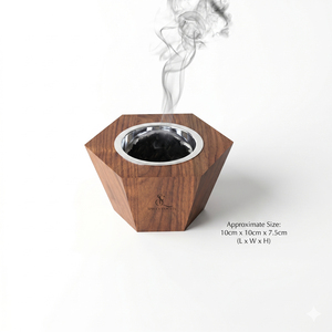 Luxury Hexagon Wooden <b>Bakhoor</b> Burner Tapered Geometric Arabic <b>Oud</b> Incense Holder With Removable Metal Bowl For Incense Use - Product Image 2