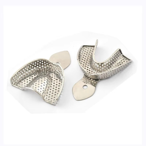 Bandeja de Impresión Perforada Azicon - Bandeja de Impresión Dental de Acero Inoxidable Reutilizable y Autoclavable para Ortodoncia Superior e Inferior - Product Image 1