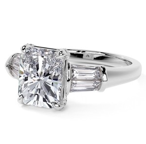 Radiant Cut Moissanite 14K Gold Plated Sterling <b>Silver</b> <b>Solitaire</b> Engagement <b>Ring</b> Luxury Bridal Wedding Promise <b>Ring</b> - Product Image 1