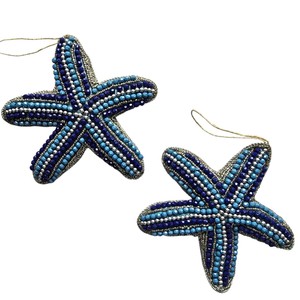 Étoile de mer bleue en cristal Zari à suspendre, décoration côtière pour la maison, ornement de Noël, décoration de fête, vente en gros - Product Image 3