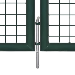 Portail en acier vert 118,1x39,4 pour clôture de maison ou de jardin, treillis et portails - Product Image 5