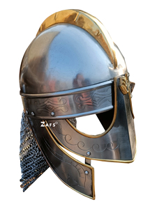 Casco Vikingo Hecho a Mano con Cota de Malla, Casco de Guerrero de Acero Suave con Grabado de Dragón Nórdico para Recreación Histórica, Cosplay y Decoración del Hogar - Product Image 2