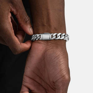 925 Sterling <b>Silver</b> Thick Miami Cuban Link Bracelet High Polish Plain Cuban Chain Bracelet <b>for</b> <b>Men</b> Women - Product Image 3