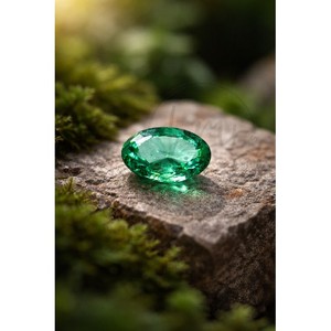 Esmeralda Zambiana Natural de 1.25 Quilates, Corte Ovalado, Gema Suelta Certificada, Esmeralda Verde para Joyería, Anillo, Colgante - Product Image 3