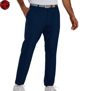 Pantalones Chinos Rectos Azul Marino para Hombre, Cintura Media, Cierre de Botones, Ligeros, Transpirables, Casuales, para Golf, Ropa de Verano - Product Image 1