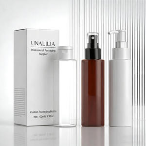 Wholesale <b>Empty</b> 100ml for PET <b>Plastic</b> Cylinder <b>Bottle</b> with Pump Sprayer for Lotion Body Cream Skin Care Serum Custom Packaging - Product Image 2