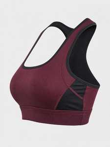 Two-Tone High Impact <b>Racerback</b> Sports <b>Bra</b> for Women - Breathable Gym Workout Yoga Fitness <b>Bra</b> with Custom Logo Option - Product Image 5