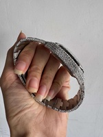 Montre unisexe Hip Hop en moissanite et diamants, résistante à l'eau, entièrement sertie, mécanique, boîtier carré, acier inoxydable, cadran analogique en verre