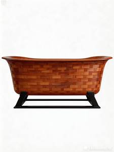 Hot Sale 100% Original New Design Powder Coat Iron Support Base Modern Classic Indoors Outdoors Single Wooden Parquetted Bathtub - Product Image 5