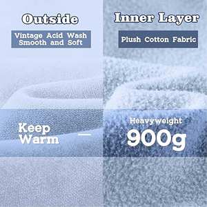 Fournisseur de sweats à capuche délavés à l'acide avec logo personnalisé, sweats en coton épais, service OEM en gros disponible - Product Image 6