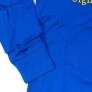 Camiseta de manga larga de sarga azul con letras de la hermandad griega Sigma Gamma Rho para mujer, cuello redondo, ropa universitaria personalizada, informal - Product Image 4