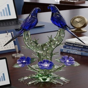 Figuras de Cristal de Loros Multicolores Hechas a Mano en India para Decoración de Oficina en Casa, con Diseño de Cruz Feng Shui, a Precio de Mayoreo - Product Image 1