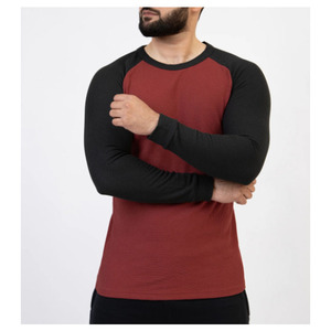 T-shirt à manches longues pour homme, col rond, 100% coton, tissu respirant, 220g, uni, impression de logo personnalisée, coupe classique - Product Image 2