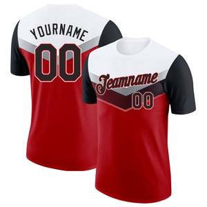 Fournisseur de vêtements de sport personnalisés modernes, t-shirts raglan, combinaison de couleurs, logo d'équipe, numéro de joueur, vêtements de sport personnalisés - Product Image 1