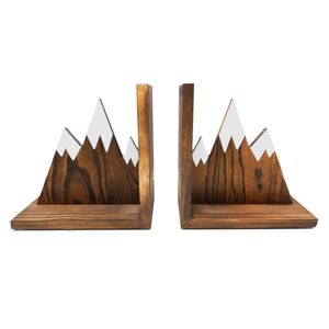 Rustic Metal <b>Bookends</b> with Mid Century Modern Scenic Hand-Painted Design Rectangle Shape | Aqudus Saleem - Product Image 2
