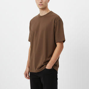เสื้อยืดผู้ชายขายส่ง ผ้าฝ้าย 100% ทรงหลวม ดีไซน์เรียบง่าย ไม่เป็นขุย แขนเสื้อแบบแร็กแลน แขนสั้น เสื้อผ้าสตรีทแวร์ เสื้อโอเวอร์ไซส์ - Product Image 3