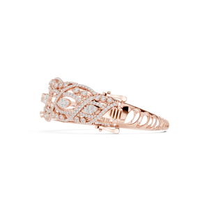 Rose Gold Lab Grown Diamond Marquise Leaf <b>Bangle</b> <b>Bracelet</b> for Women Luxury Fine Jewelry - Product Image 5