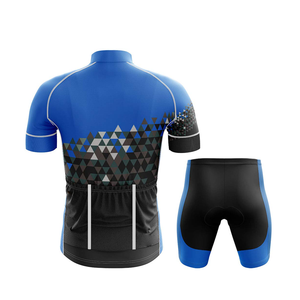 Ready to Customize Blank Cycling Uniform Blue Yellow Rider Apparel Vibrant Color Cycling Uniform Short Sleeve Jersey with <b>Bib</b> - Product Image 5