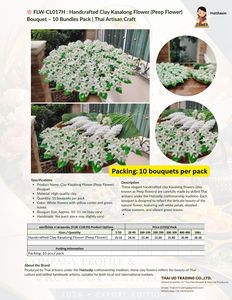 Tiges de fleurs en argile blanche, arrangement floral artificiel, fausses branches fleuries pour la décoration de mariage et de fête - Product Image 4