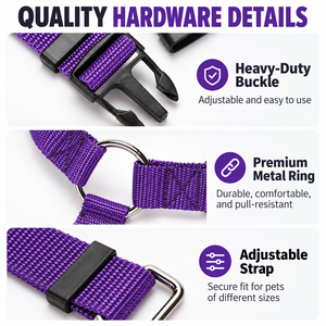 Cinturón de Seguridad para Perros y Gatos, Correa de Sujeción Ajustable de Nailon para el Reposacabezas del Coche, Arnés de Seguridad para Viajes - Product Image 4