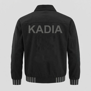 Unisex Solid Autumn Streetwear <b>Slim</b> <b>FIT</b> Front Canvas Zipper Leather Bomber <b>Jacket</b> OEM Service - Product Image 4