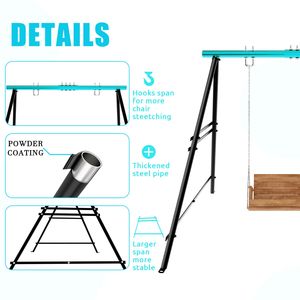 Columpio de porche para interior y exterior con soporte para silla de hamaca, solo estructura de columpio para patio trasero, carga máxima 550 libras - Product Image 3