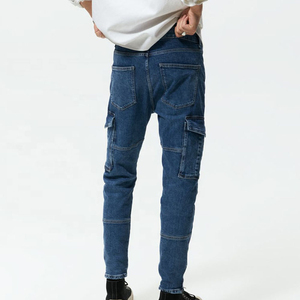 Autumn Summer Casual Denim Pants Plus Size <b>Men</b> High Waist Button Ripped <b>Jeans</b> Vintage Print Straight Style Slim Fit Low Colored - Product Image 2
