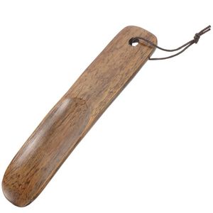 Solid Natural Wood Shoe Horn <b>Long</b> Handle Durable Shoe Helper For Easy <b>Slip</b> On Shoes For All Ages - Product Image 2