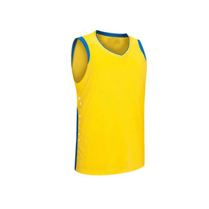 Shorts de volley-ball jaunes pour hommes en mesh avec bande latérale bleue et étoiles blanches, taille élastique, respirant, tenue de sport d'été personnalisable - Product Image 5